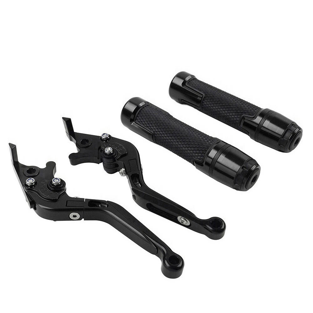 Set of 2 Black Extendable Brake Clutch Lever Handlebar Grips for Yamaha YZF R1 (2009–2014)