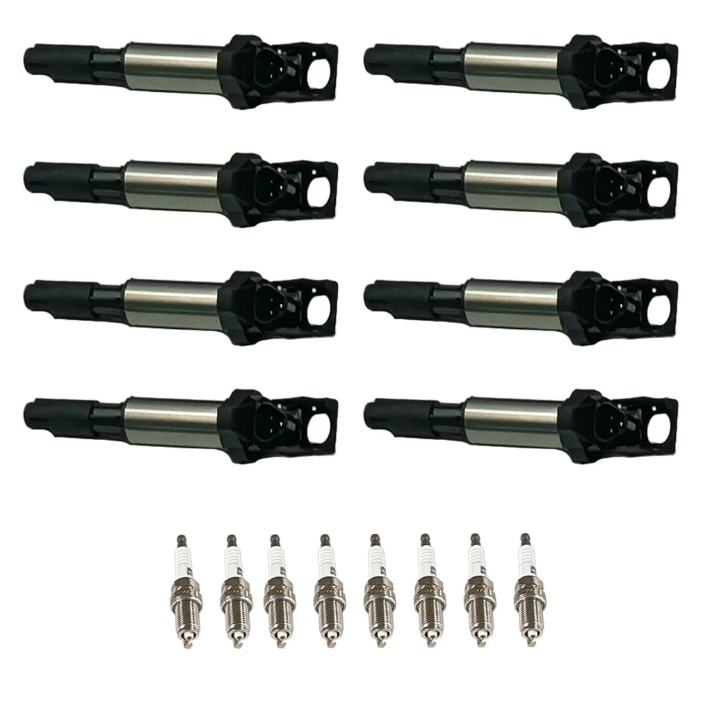 Set of 8 Ignition Coils & Spark Plugs for BMW 550i 650i X5 (2006–2010)