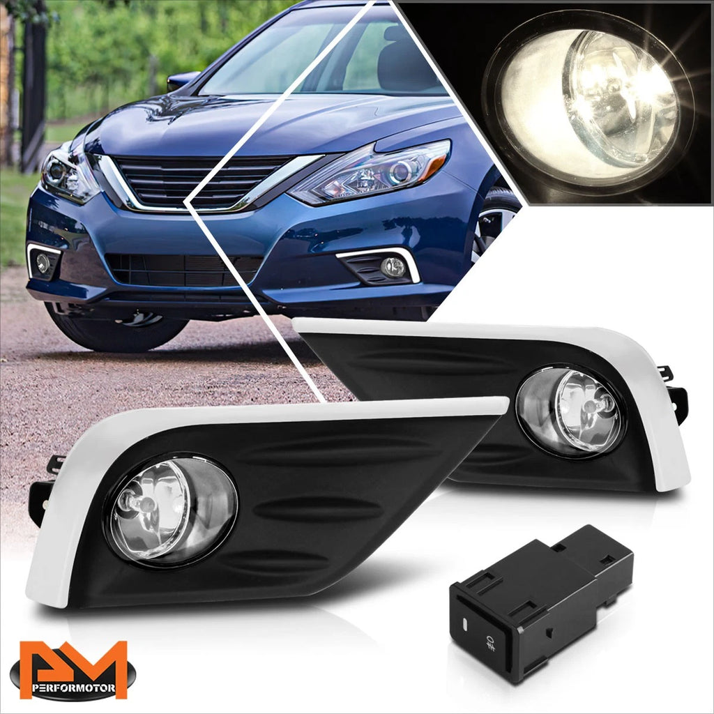 Clear Lens Front Driving Fog Lights with Switch & Bezel for Nissan Altima (2016–2018)
