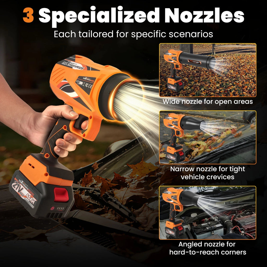 Cordless Leaf Blower 550 CFM for Garden (2 Batteries)