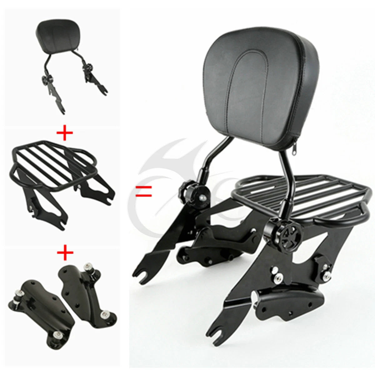 Backrest Pad Sissy Bar Rack for Harley Touring (2009–2013)