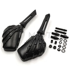 Black Skull Skeleton Hand Mirror for Suzuki GSX-R Hayabusa (2000–2023)