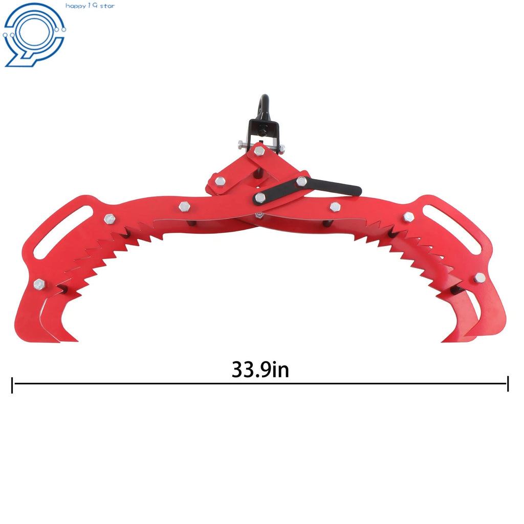 32" Heavy Duty Log Lifting Tongs for Tractor (Adjustable 4 Claw)