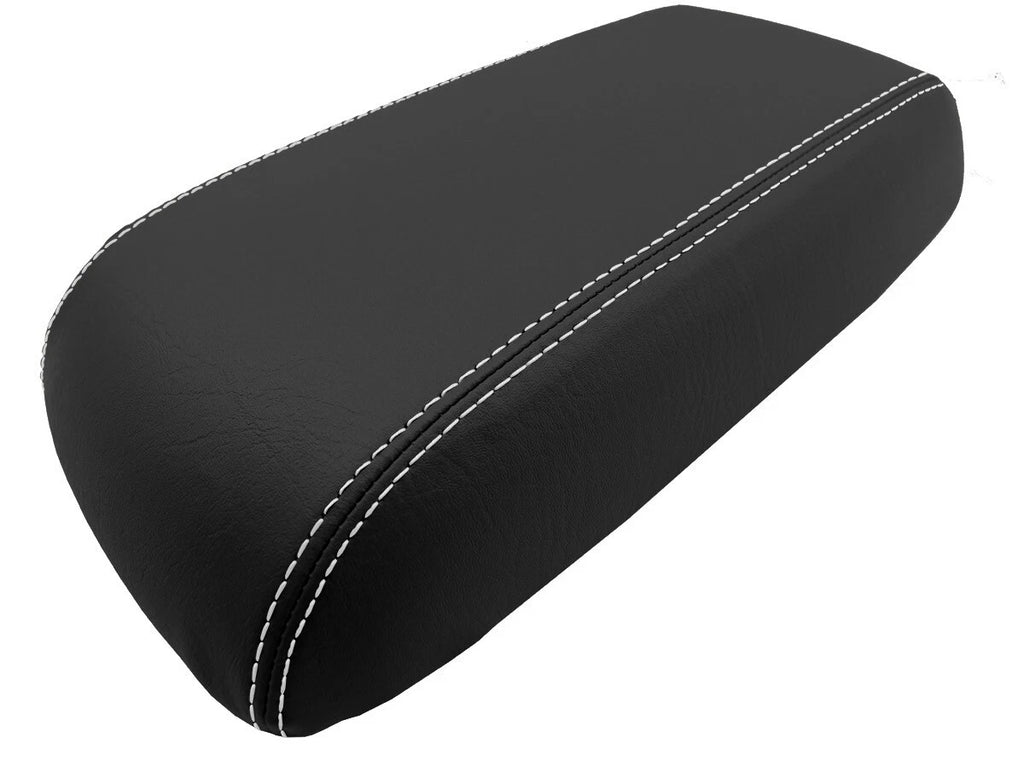 Leather Console Lid Armrest Cover for Ford Escape (2005–2007) White Stitch