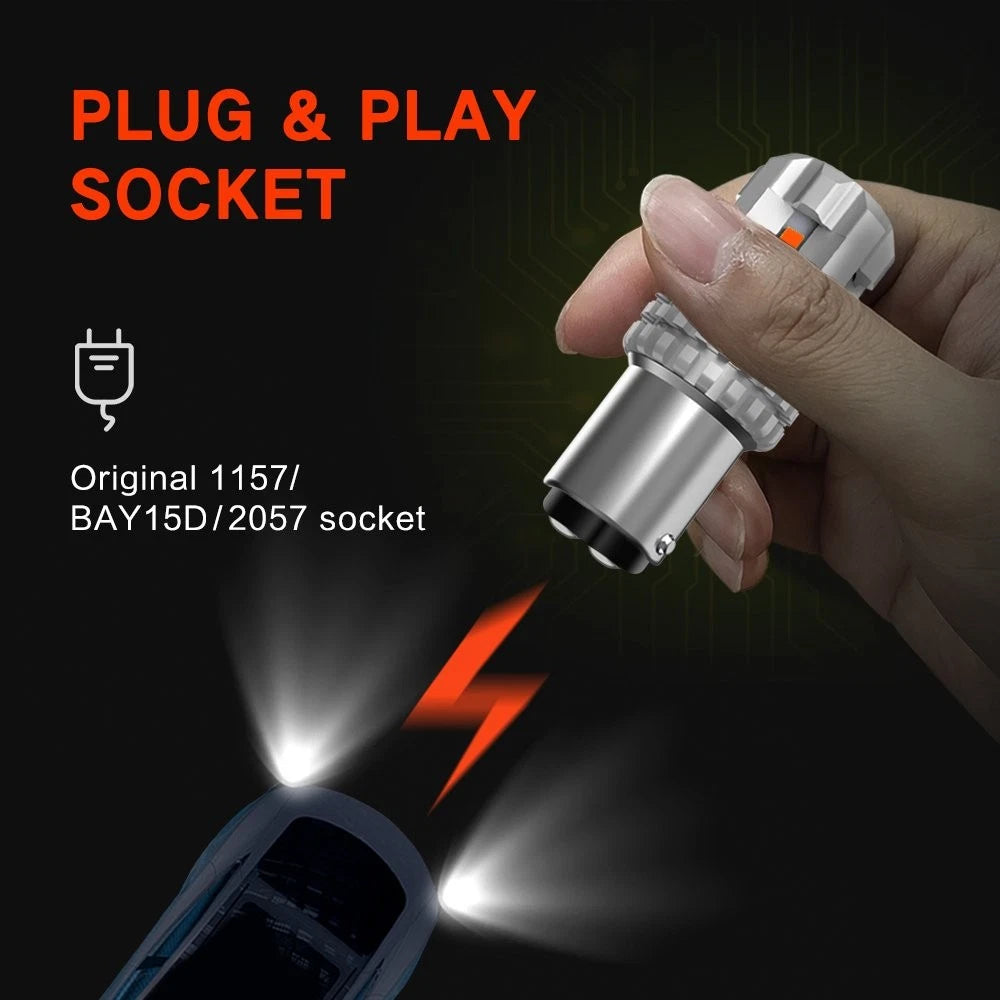 2X Red 1157 LED Brake Stop Turn Signal Tail Light Bulbs 7528 2357 2057 for