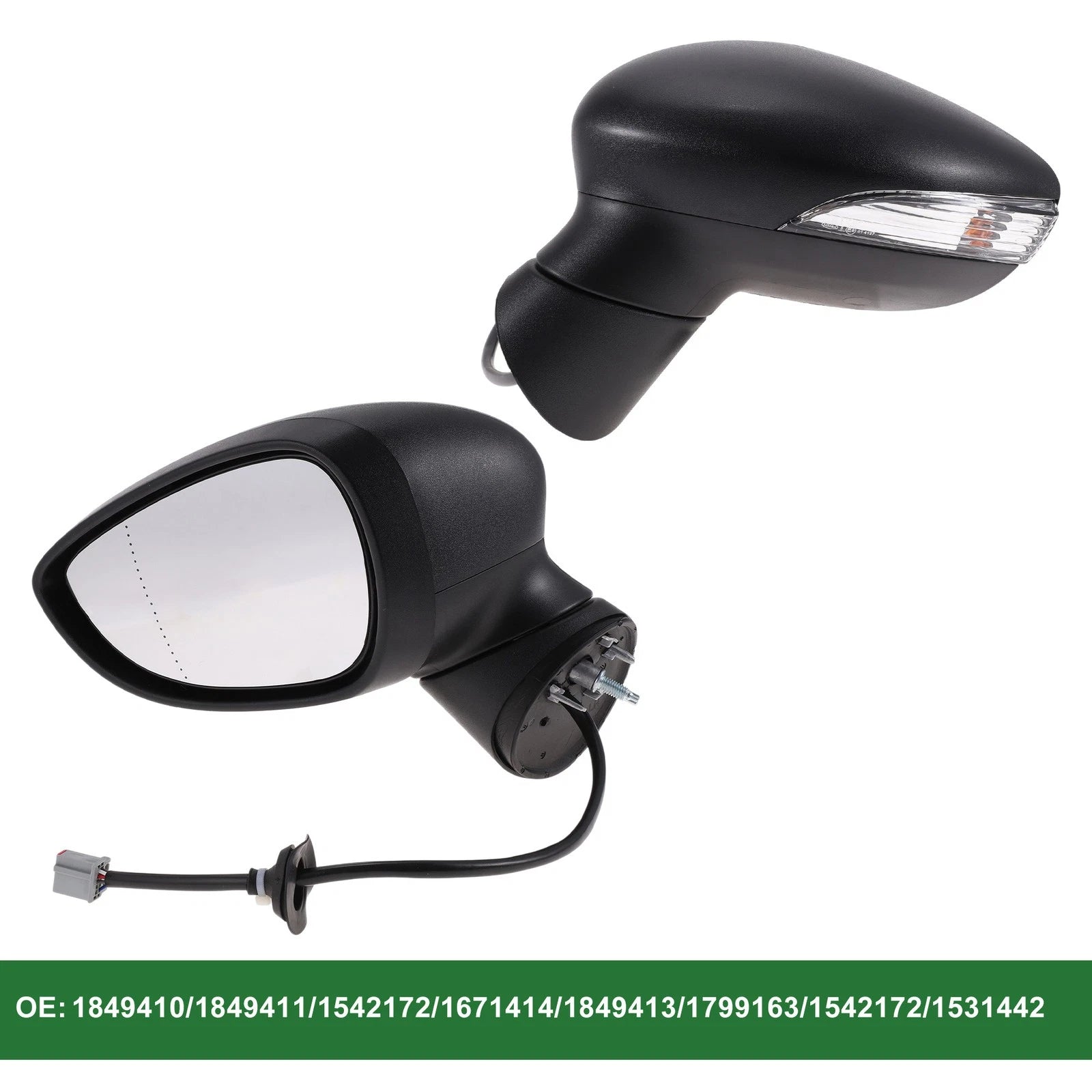 Left Side Door Mirror for Ford Fiesta MK7 (2013–2017) Manual Folding Black