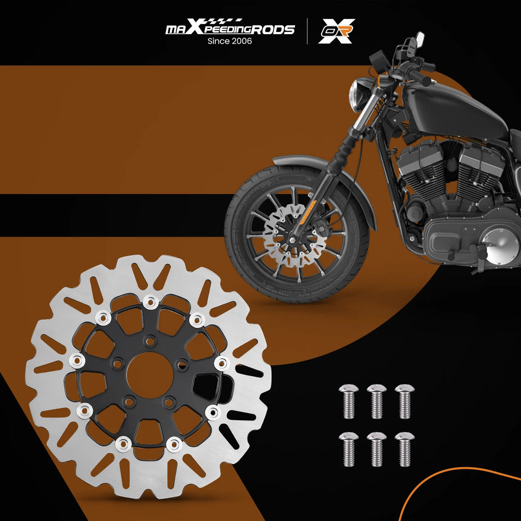 Pair Front Disc Rotors for Harley Touring/Dyna (2006-2019)