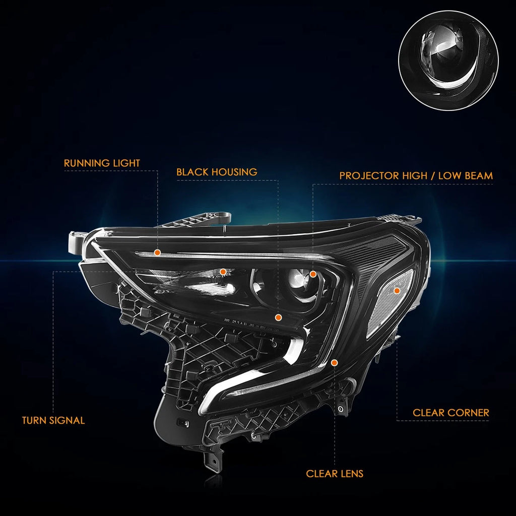 HID Projector Headlights Lamp Assembly Black for GMC Terrain (2018–2021)