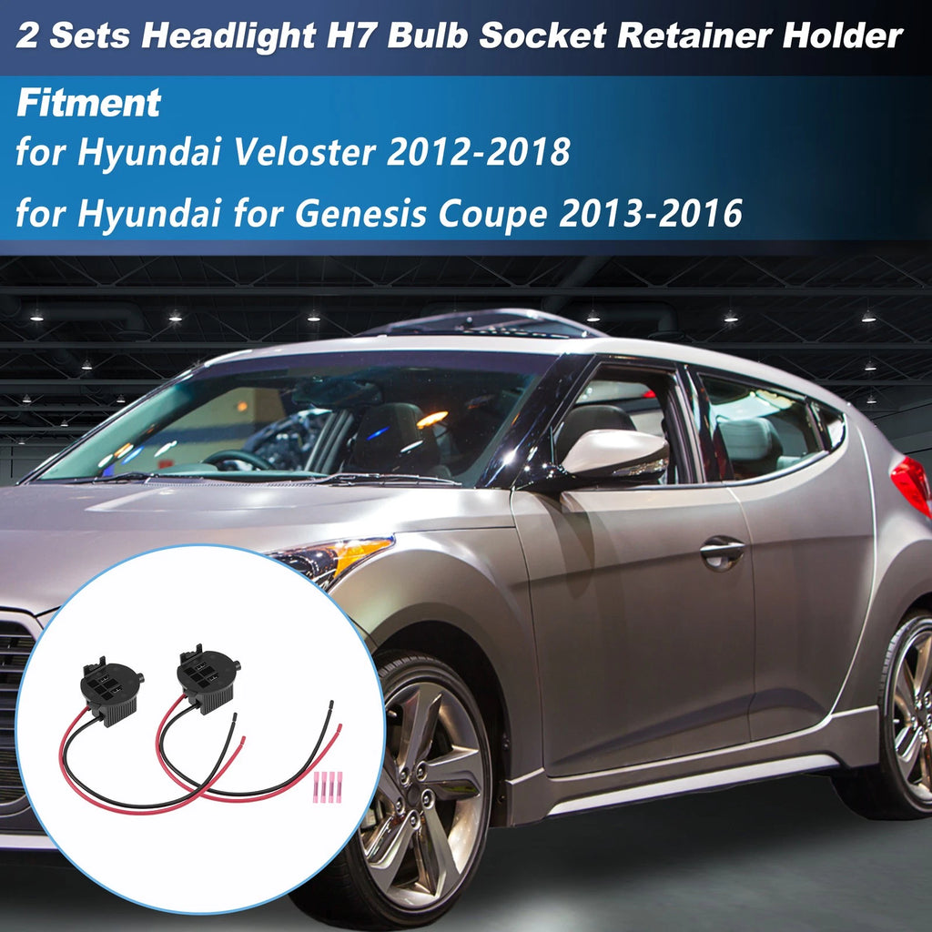 Set of 2 H7 Bulb Socket Retainer Adapters for Hyundai Veloster (2012–2018) 1864755007S