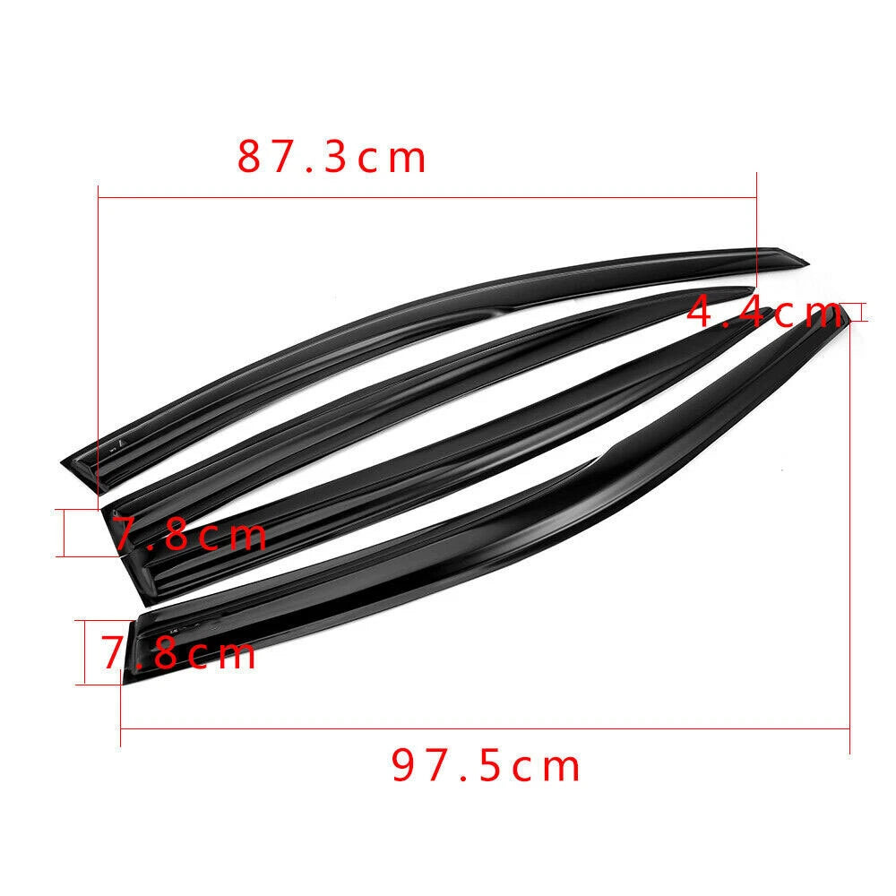 Set of 4 Window Visors for Honda Accord Sedan (2008–2012) Glossy Black Acrylic