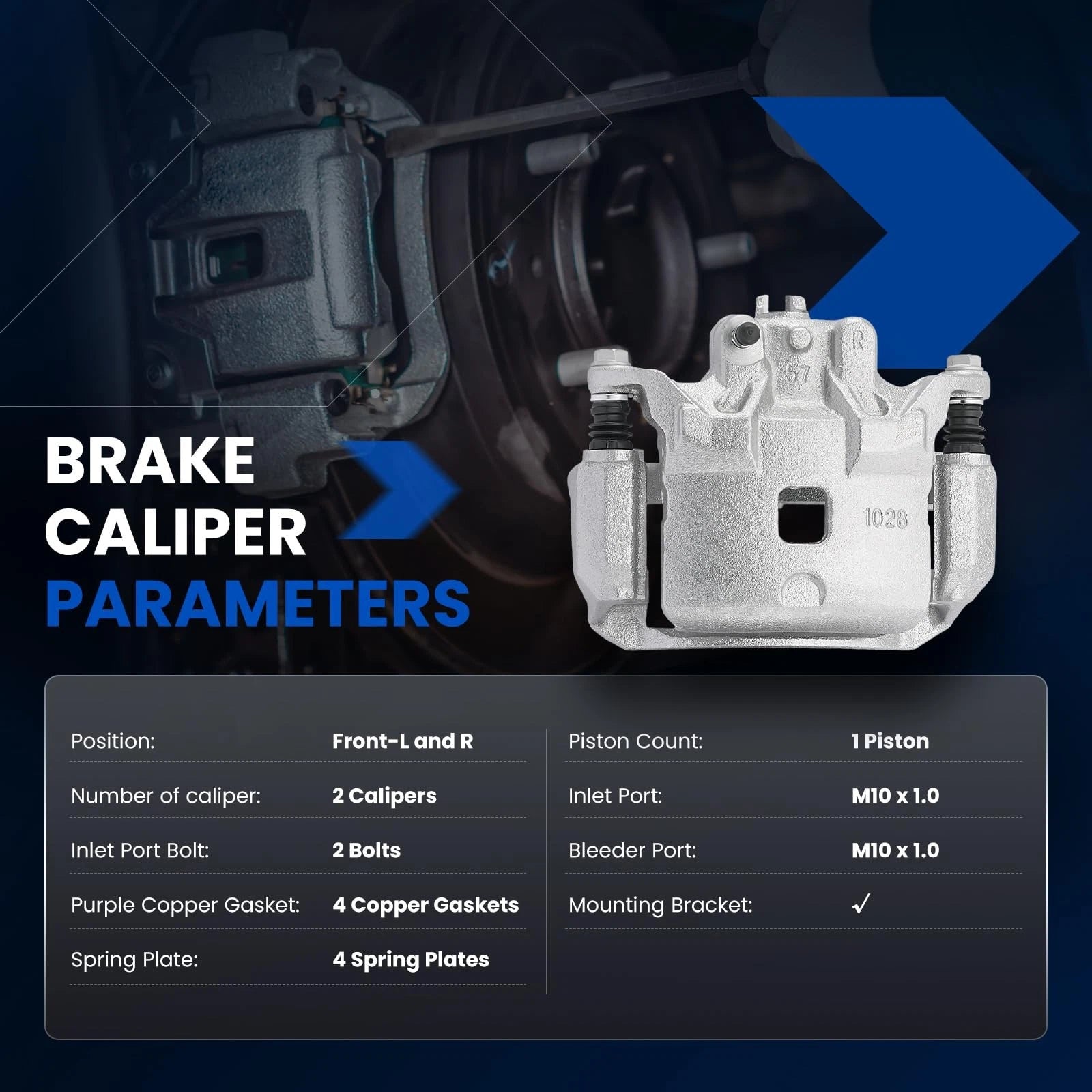 Front Pair Brake Calipers with Bracket for Nissan Sentra (2007-2019) 2.0L
