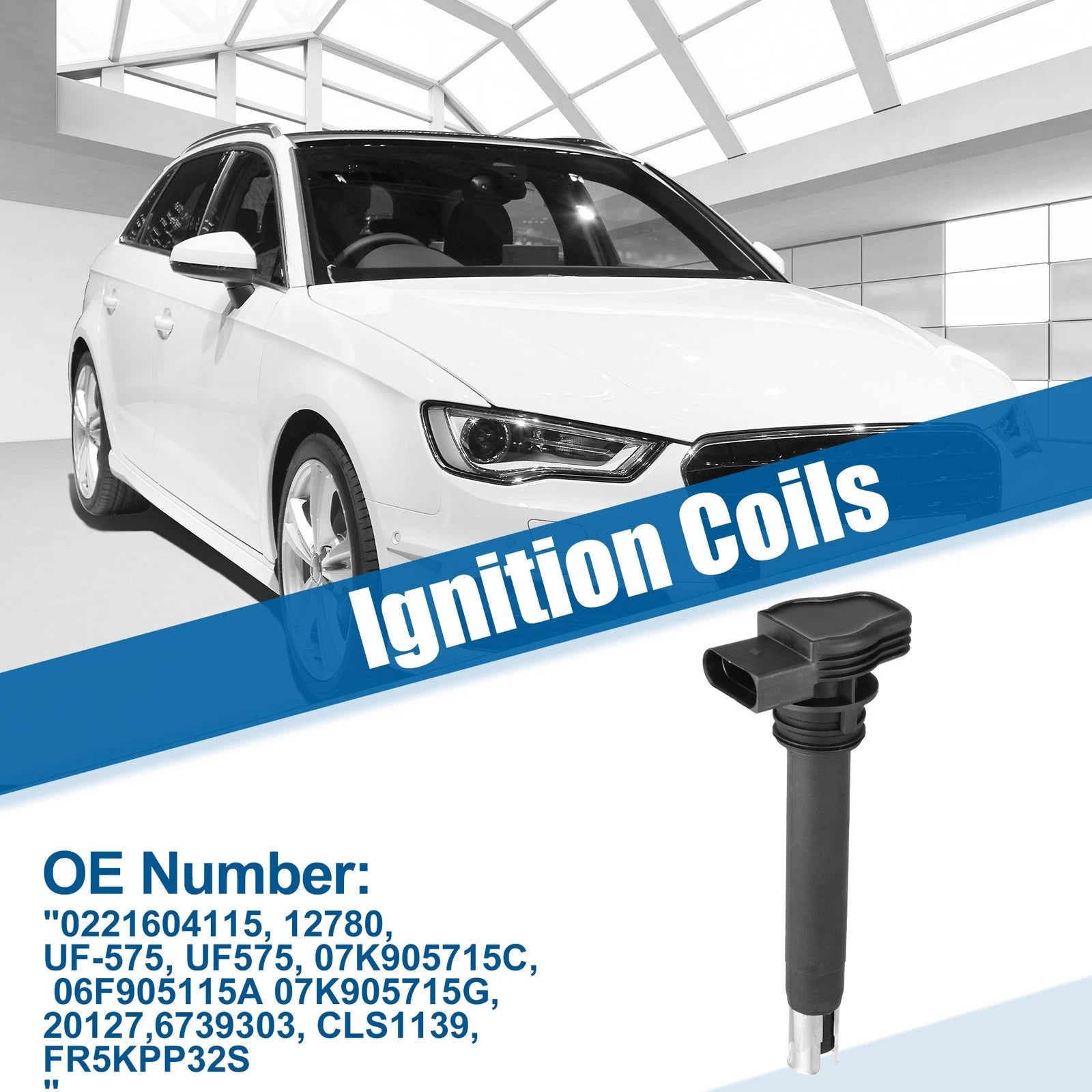 Ignition Coil 0221604115 12780 for Audi A3 A4 A5 TT VW GTI Passat (2000–2023)