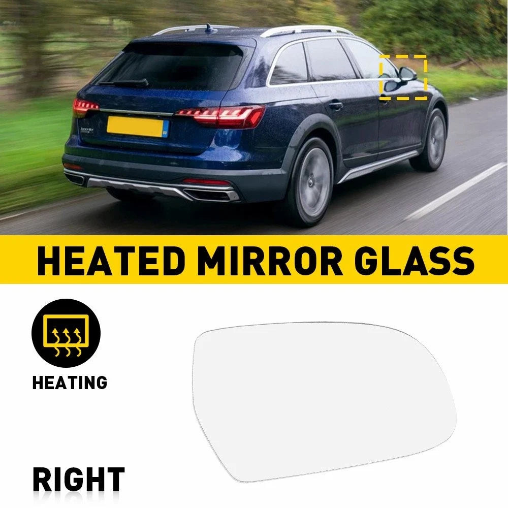 Heated Mirror Glass Right Side RH 8K0857536F for Audi A5 S5 A3 A4 (2008–2020)