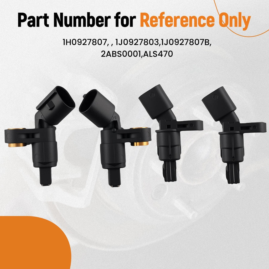 Set of 4 ABS Wheel Speed Sensors for VW Golf, Beetle, Jetta, Audi TT (2000–2019)