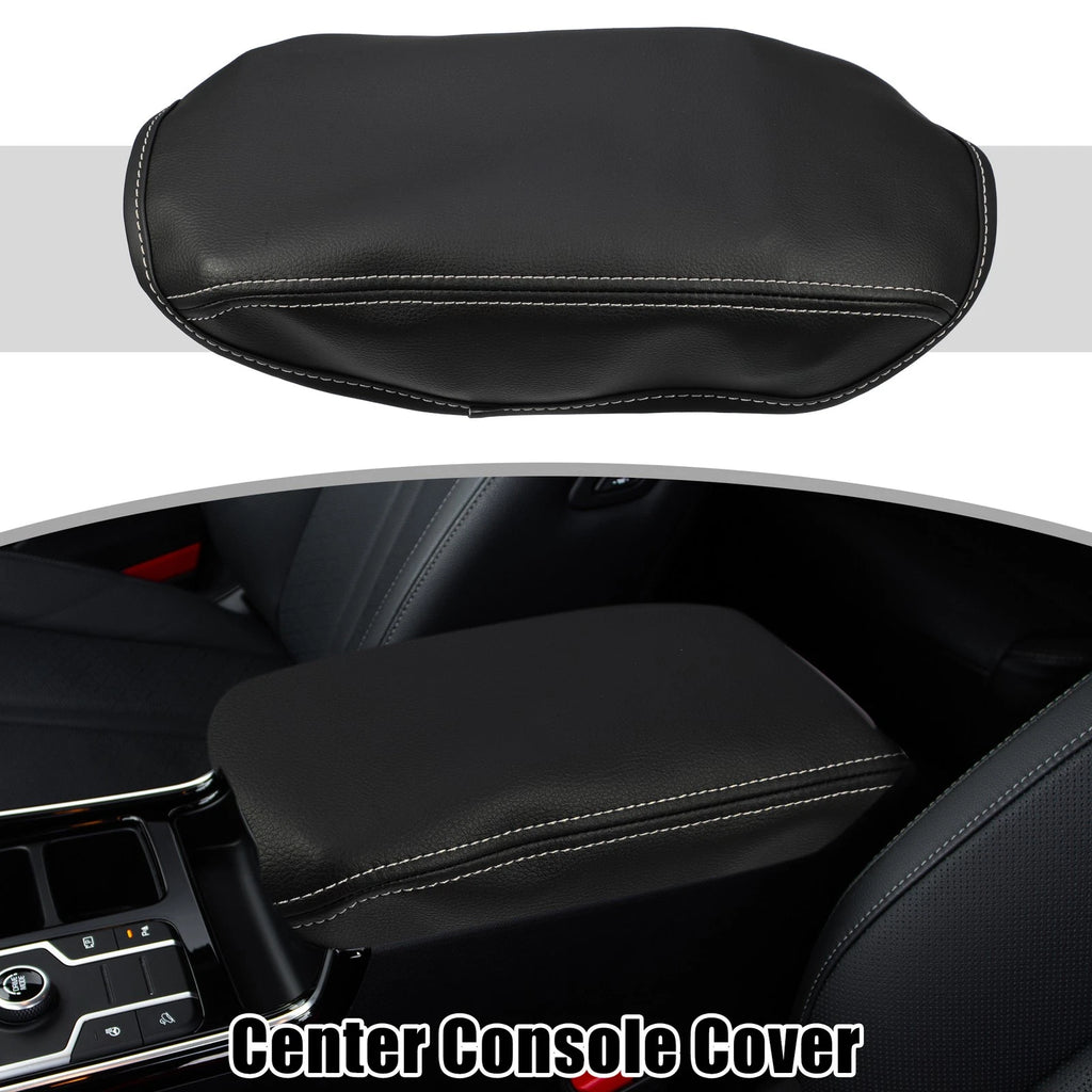 Center Console Cover Pad for Subaru Forester (2019–2023) Black Gray Stitches