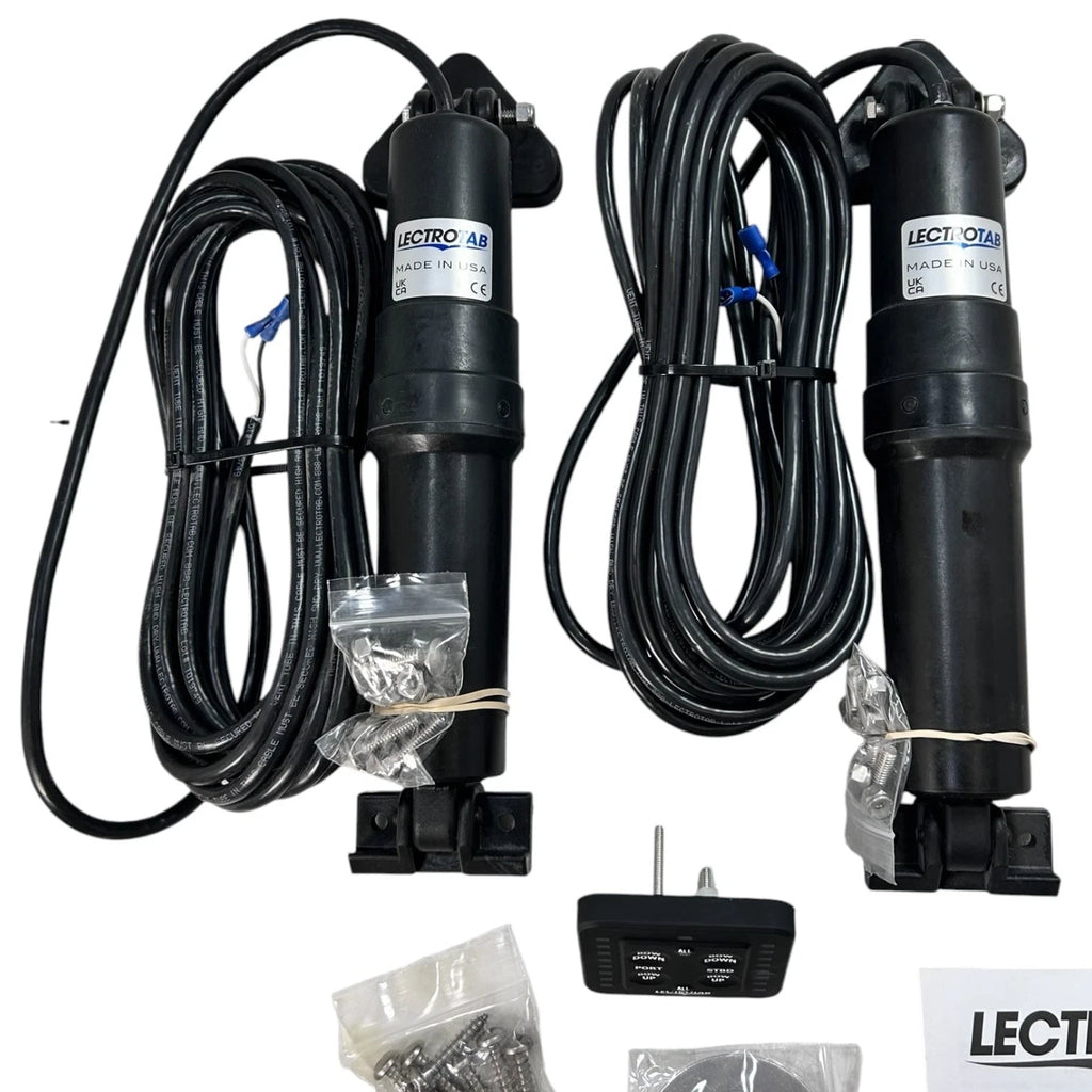 Lectrotab Marine Actuators w/23' Cables & 4x12" SS Trim Tabs for OEM