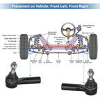 2X Front Outer Tie Rod End Links ES3713 for Toyota Matrix (2003–2008)