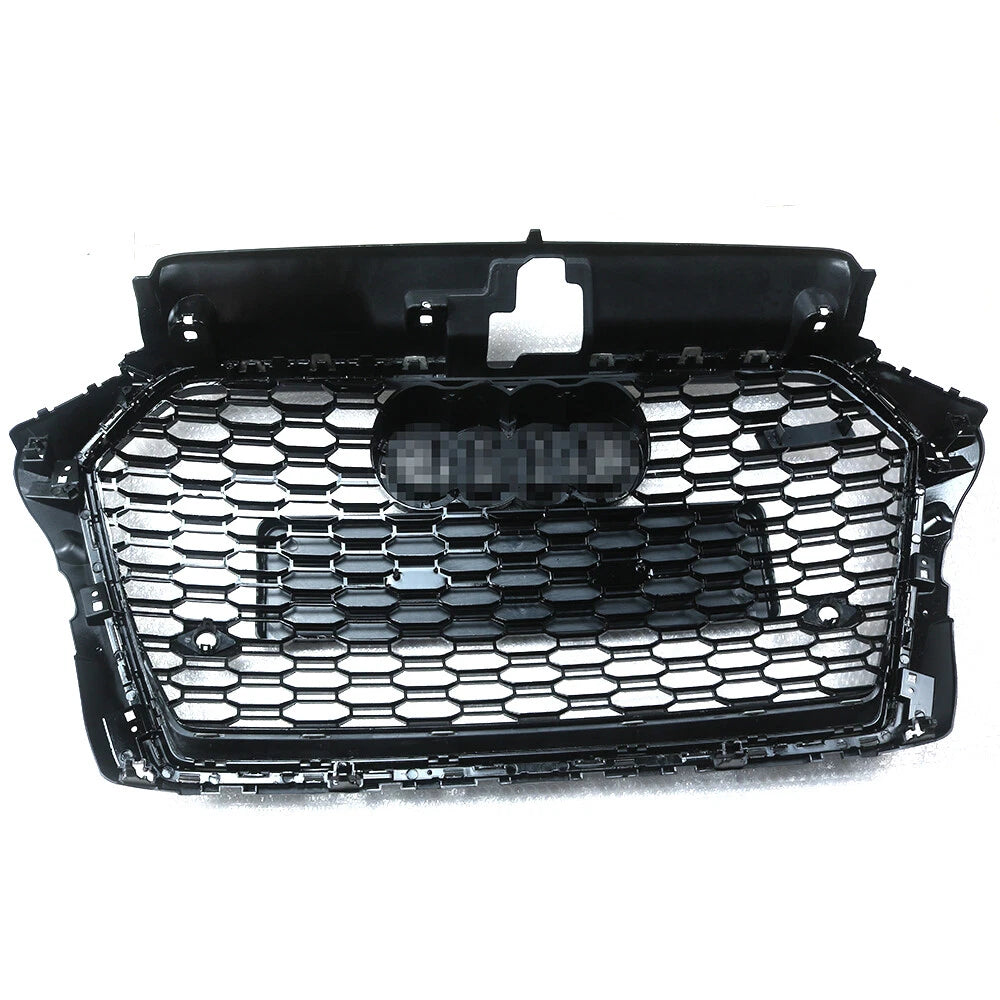 RS3 Style Grille for Audi A3 S3 (2017–2019) Black Honeycomb Bumper Grill