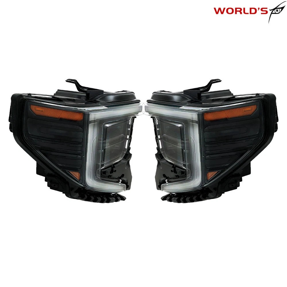 Pair of Full LED Black Headlights for GMC Sierra 1500 (2022–2024)