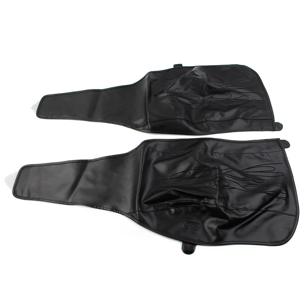 Black PU Leather Flame Rear Fender Bra for Harley Tri Glide Ultra Classic (2014–2023)