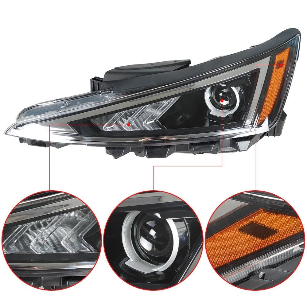 Headlight Assembly for Hyundai Elantra (2019–2020) Halogen Driver & Passenger