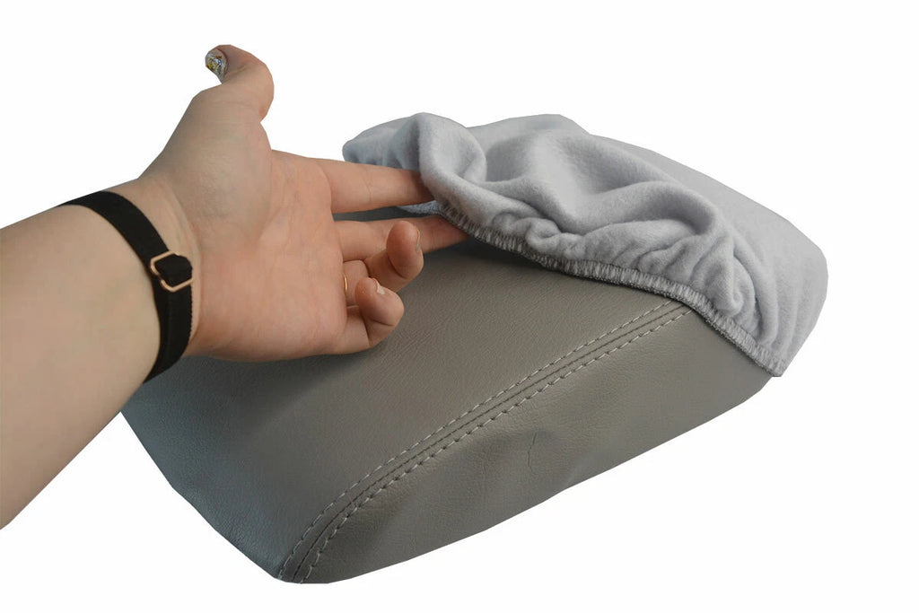 Fleece Console Lid Armrest Cover for Acura TL (2004–2008) Gray