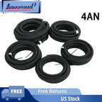 Fuel Hose Oil Gas Line AN4 Nylon Stainless Steel Braided 3FT 5FT 10FT 16FT 20FT
