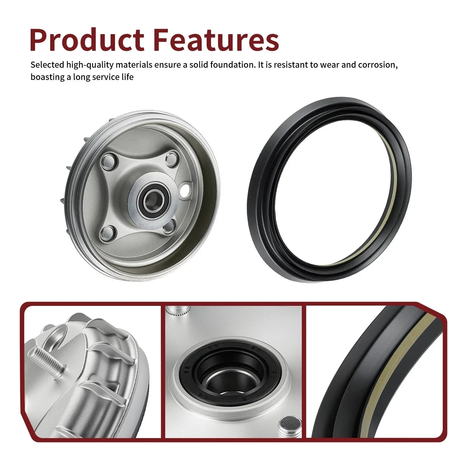 Front Brake Drum Hub & Seal for Honda Rancher 350 TRX350TM (2000–2006)