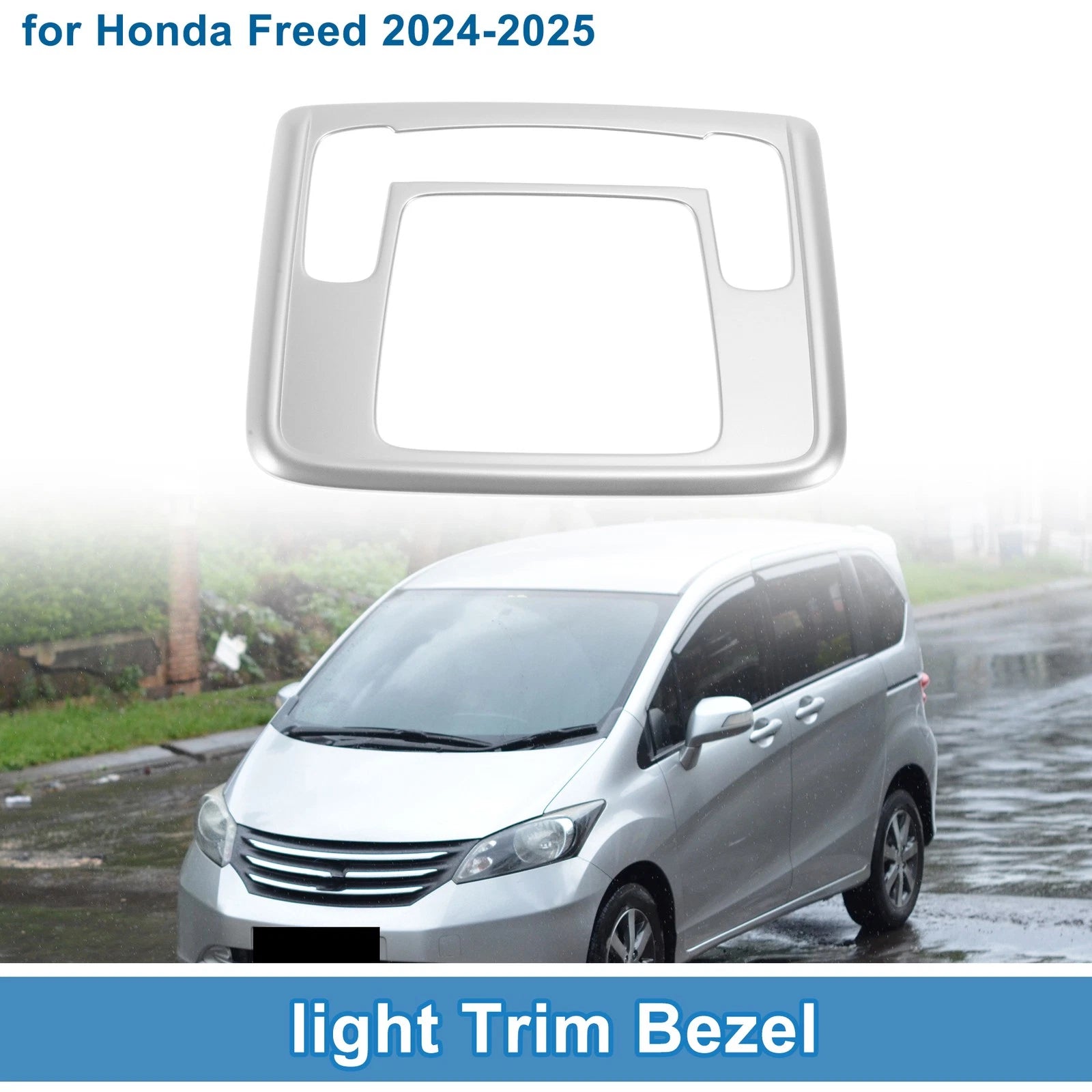 Front Row Light Trim Bezel for Honda Freed (2024–2025) Silver Tone