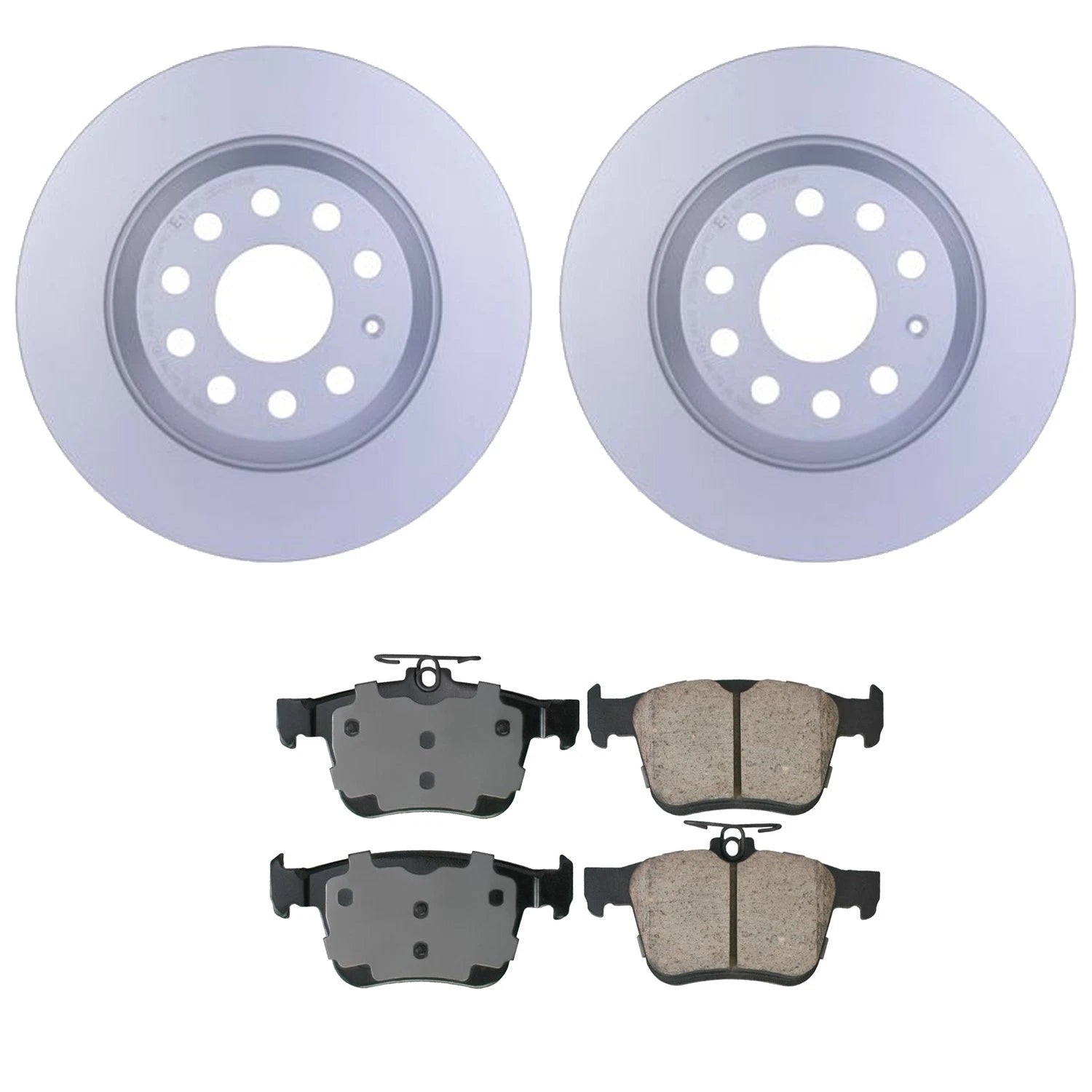 Hella Rear Rotor & Akebono EURO Ceramic Disc Brake Pad Kit for Audi Q3 (2015–2020)