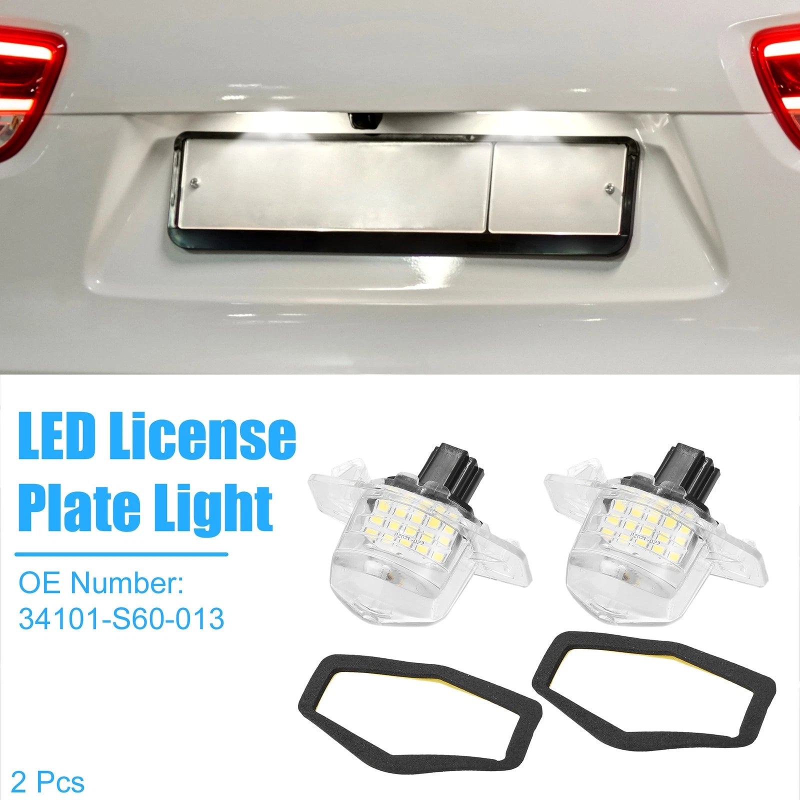 2X LED License Plate Light No. 34101-S60-013 for Honda CR-V (2007–2012)