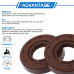 Set of 2 Oil Seal Rotary Shaft Seal FKM Rubber 17x35x7mm
