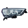Replacement Passenger Side Headlight Lens/Housing w/Black Bezel w/Chrome Trim