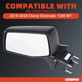 Side Mirror for Chevy Silverado 1500 (2019–2024) Manual Fold Left 0 Pin