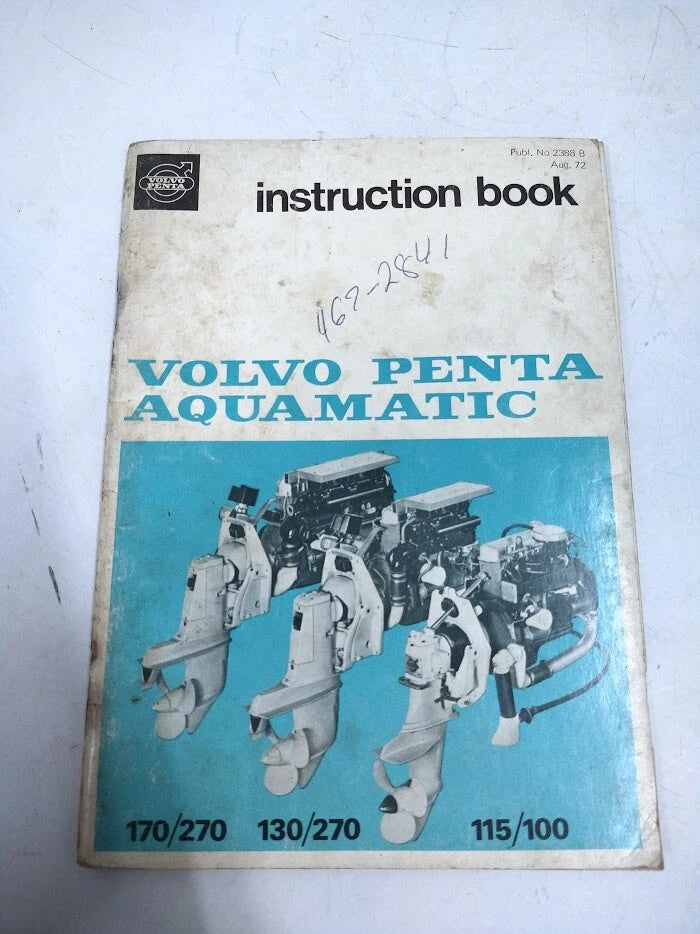 Instruction Book for Volvo Penta Aquamatic 2388B