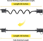 4 Way Flat Trailer Extension Coiled Cable Wiring Harness for Universal (60")