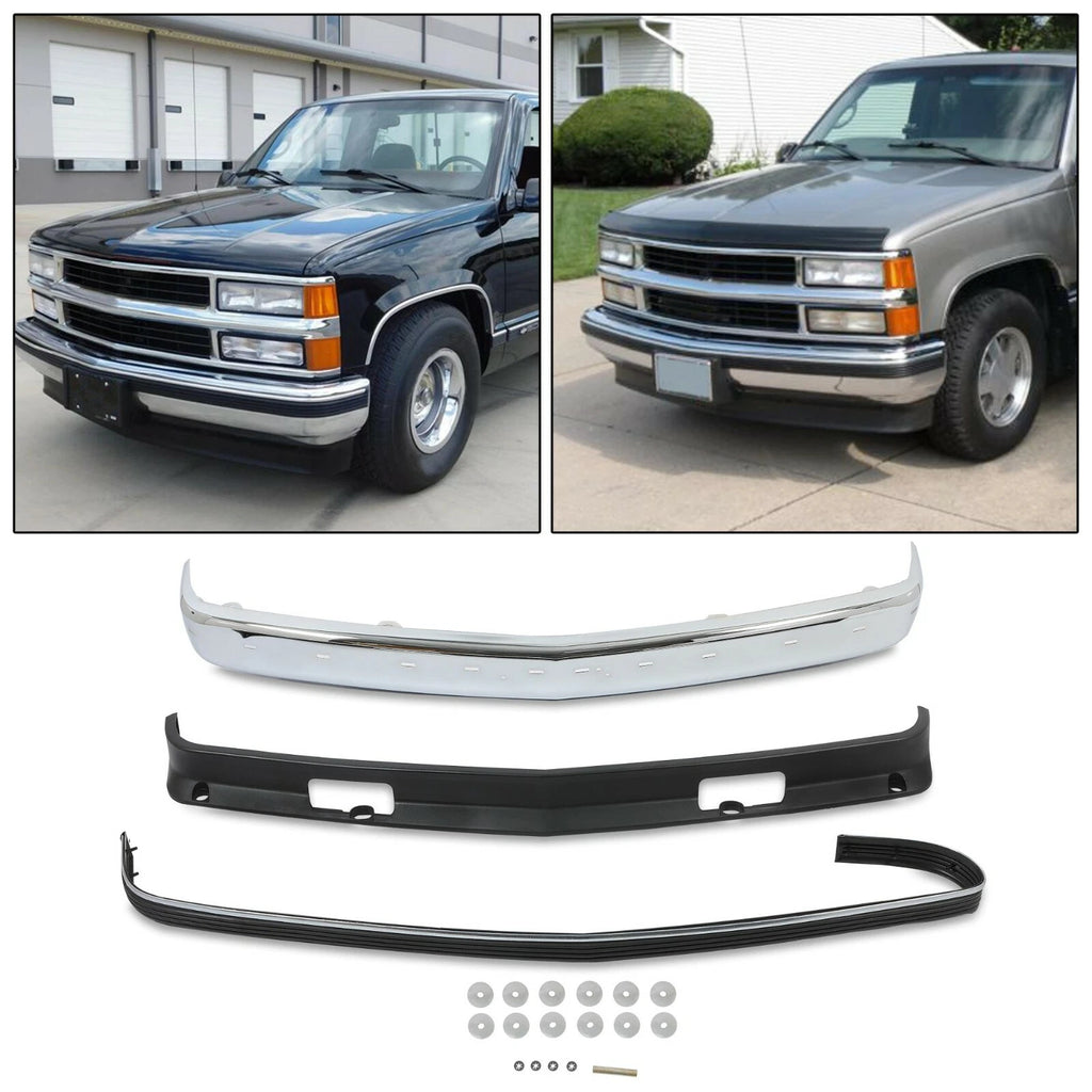 Front Bumper Face Bar Strip Valance Deflector Set of 3 for Chevy GMC C/K (1988–2002)