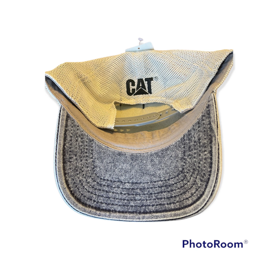 Caterpillar Denim Washed Operator Hat with Khaki Mesh