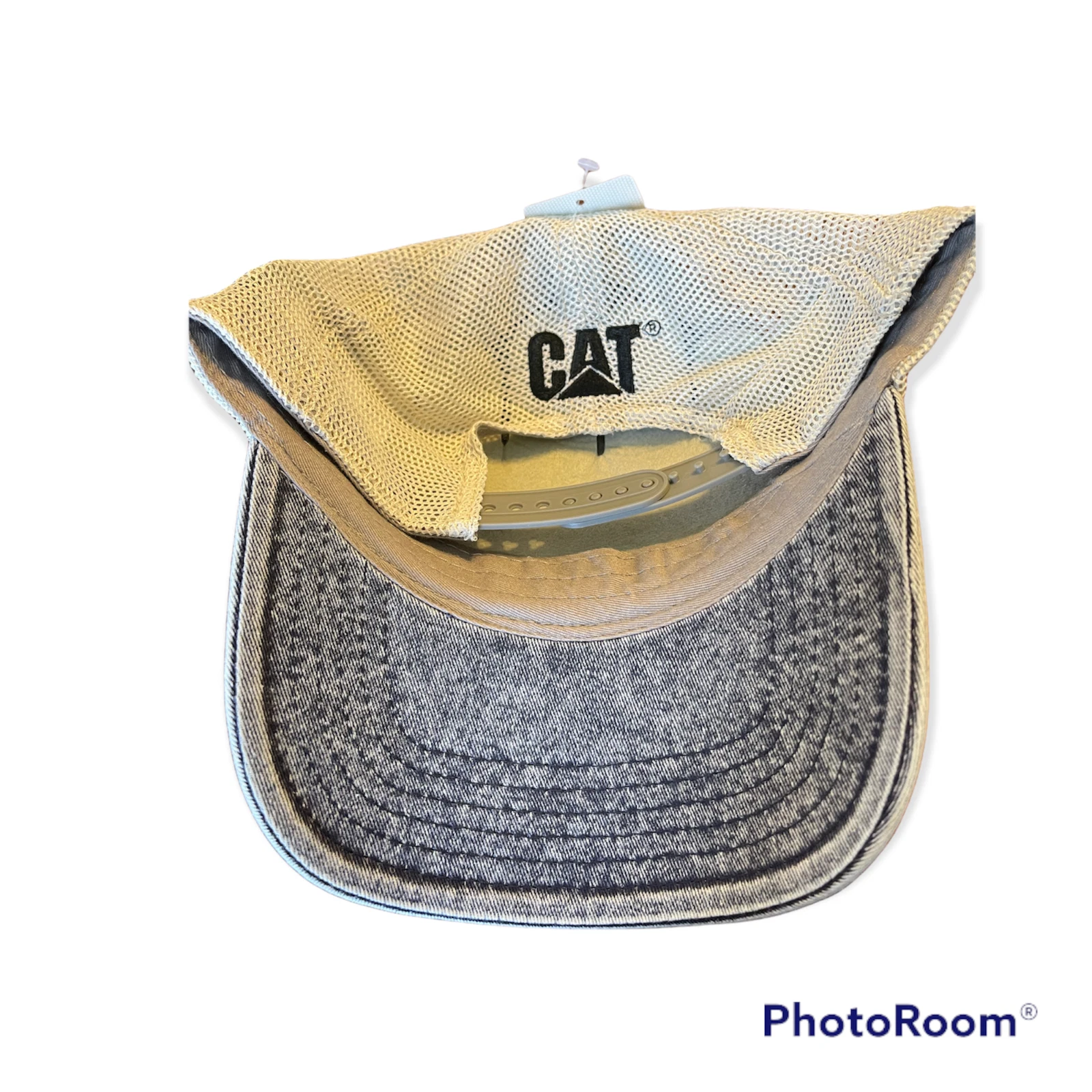 Caterpillar Denim Washed Operator Hat with Khaki Mesh