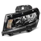 Pair Halogen Headlights for Chevy Camaro (2014–2015) - Black, With Bulbs