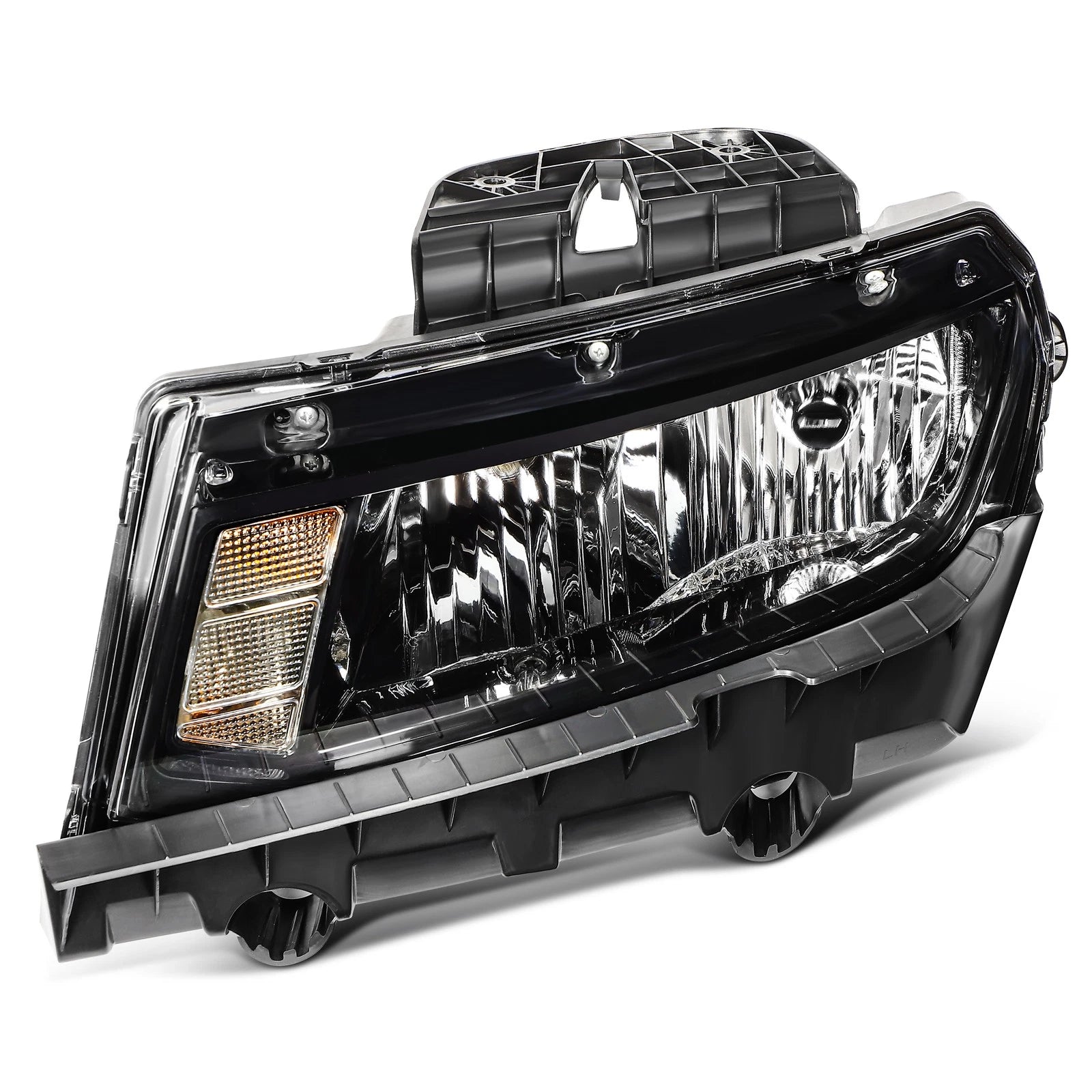 Pair Halogen Headlights for Chevy Camaro (2014–2015) - Black, With Bulbs