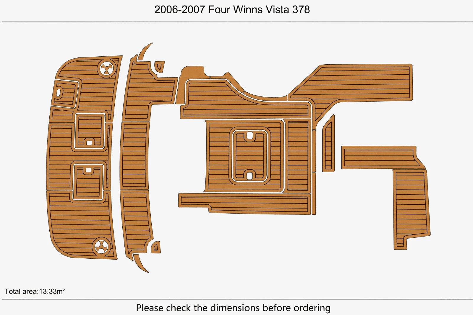 EVA Pads for Four Winns 378 (2007) - Swim Platform Cockpit Teak Deck Flooring