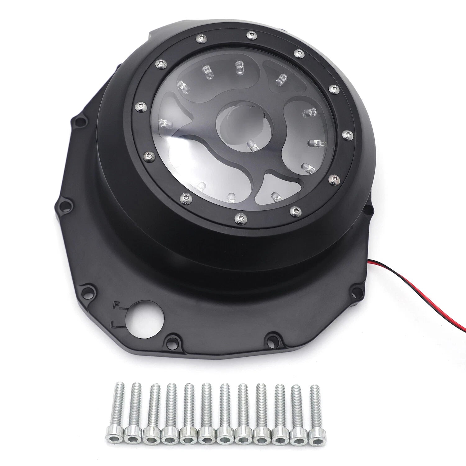 Black w/ Red LED Engine Clutch Cover for Suzuki GSXR1300 Hayabusa (1999–2020)