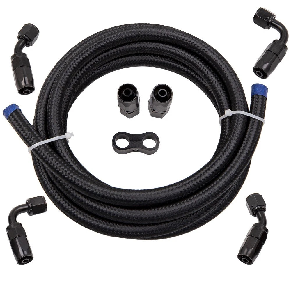 3M Braided 3/8" Fuel Line 6AN Hose Pipe with Adaptors & Clamp Kit
