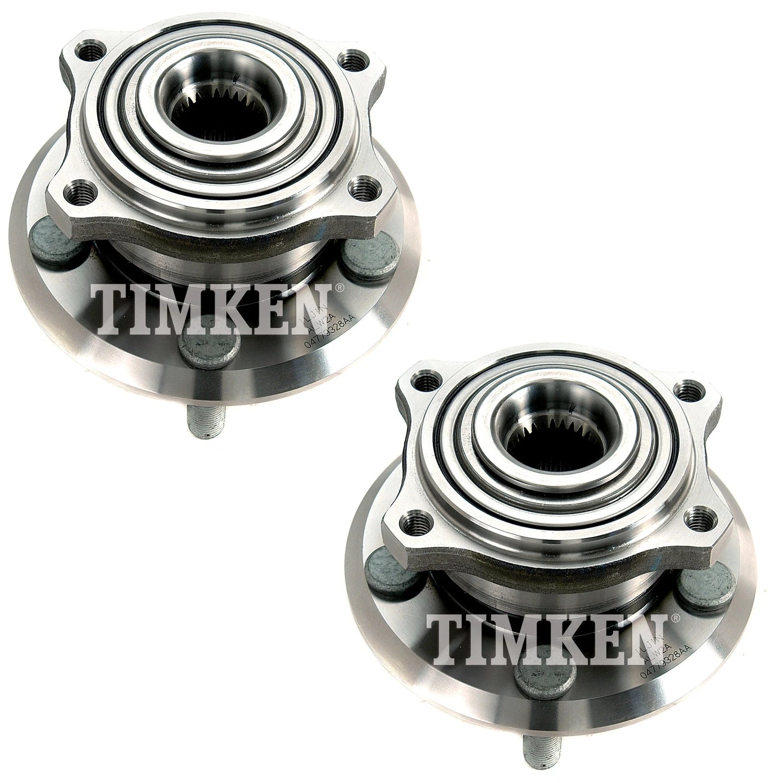 Set of 2 Front Wheel Bearing and Hub Kits for Chrysler Dodge AWD (Timken)