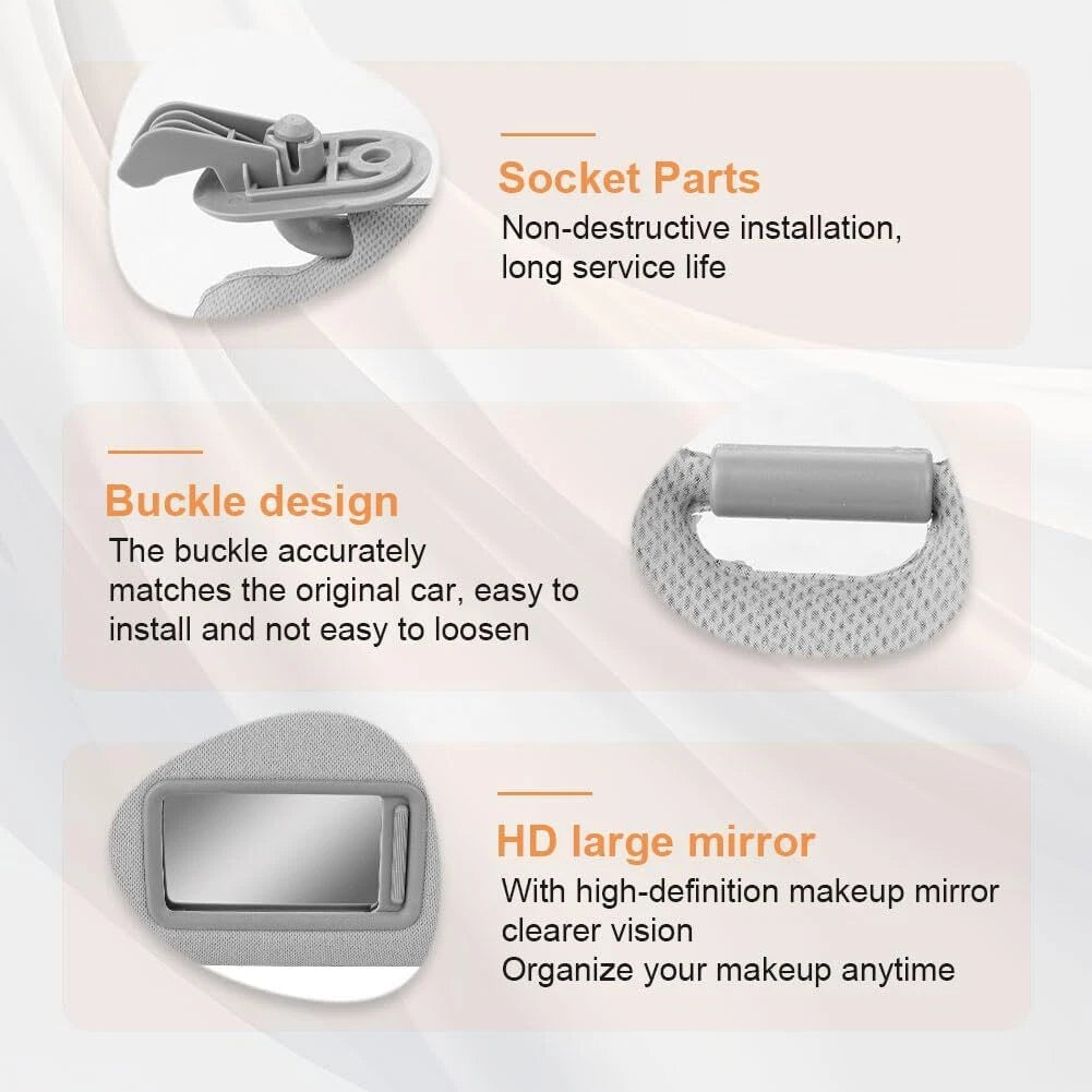 Set of 2 Gray Car Sun Visors for Hyundai Elantra (2011–2015)