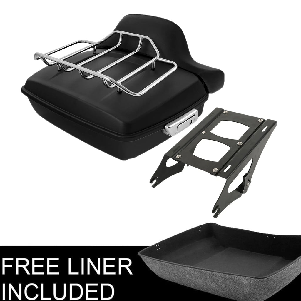 Chopped Trunk Backrest Pad Mount Rack for Harley Touring Road Glide (2014–2025)