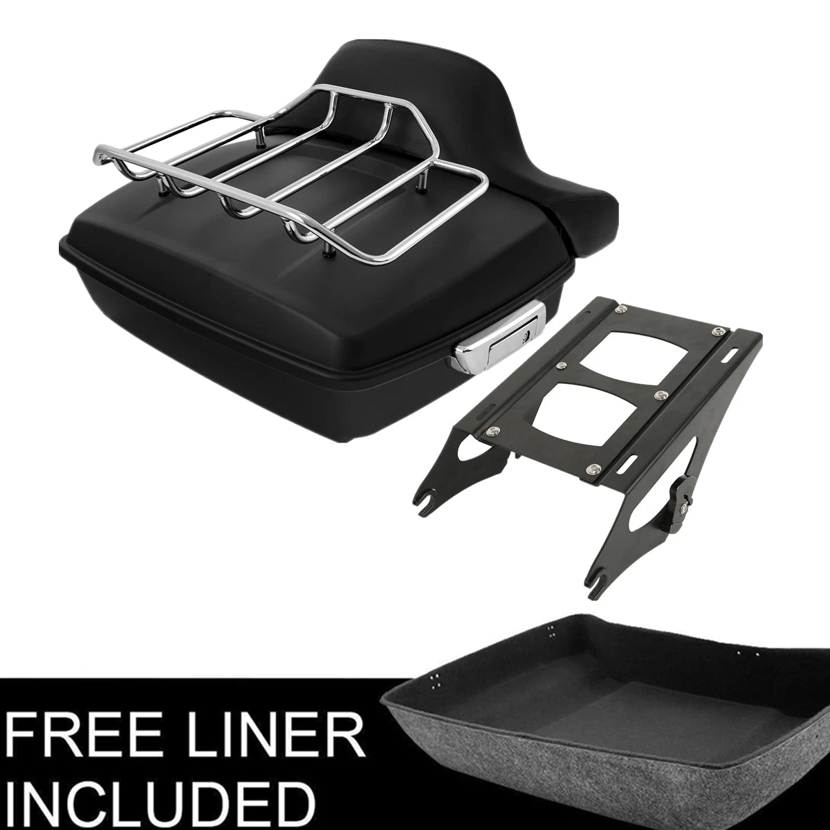 Chopped Trunk Backrest Pad Mount Rack for Harley Touring Road Glide (2014–2025)