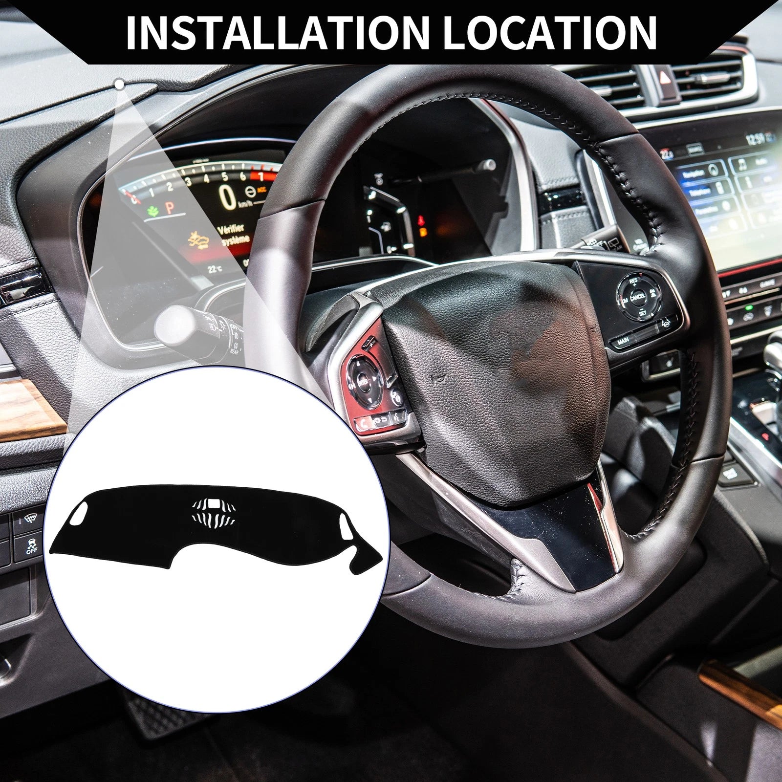 Dashboard Dash Cover Mat for Honda ZR-V (2023–2024) Sun Protector Pad Black