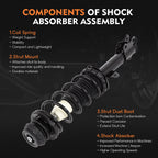 2X Front Quick Complete Struts & Coil Spring Assembly for Nissan Versa (2012-2019)